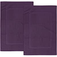 Los mejores  - Utopia Towels - 2 Alfombrillas de baño- Alfombra baño - 100% algodón Lavable en la Lavadora (53 x 86 cm- Ciruela…